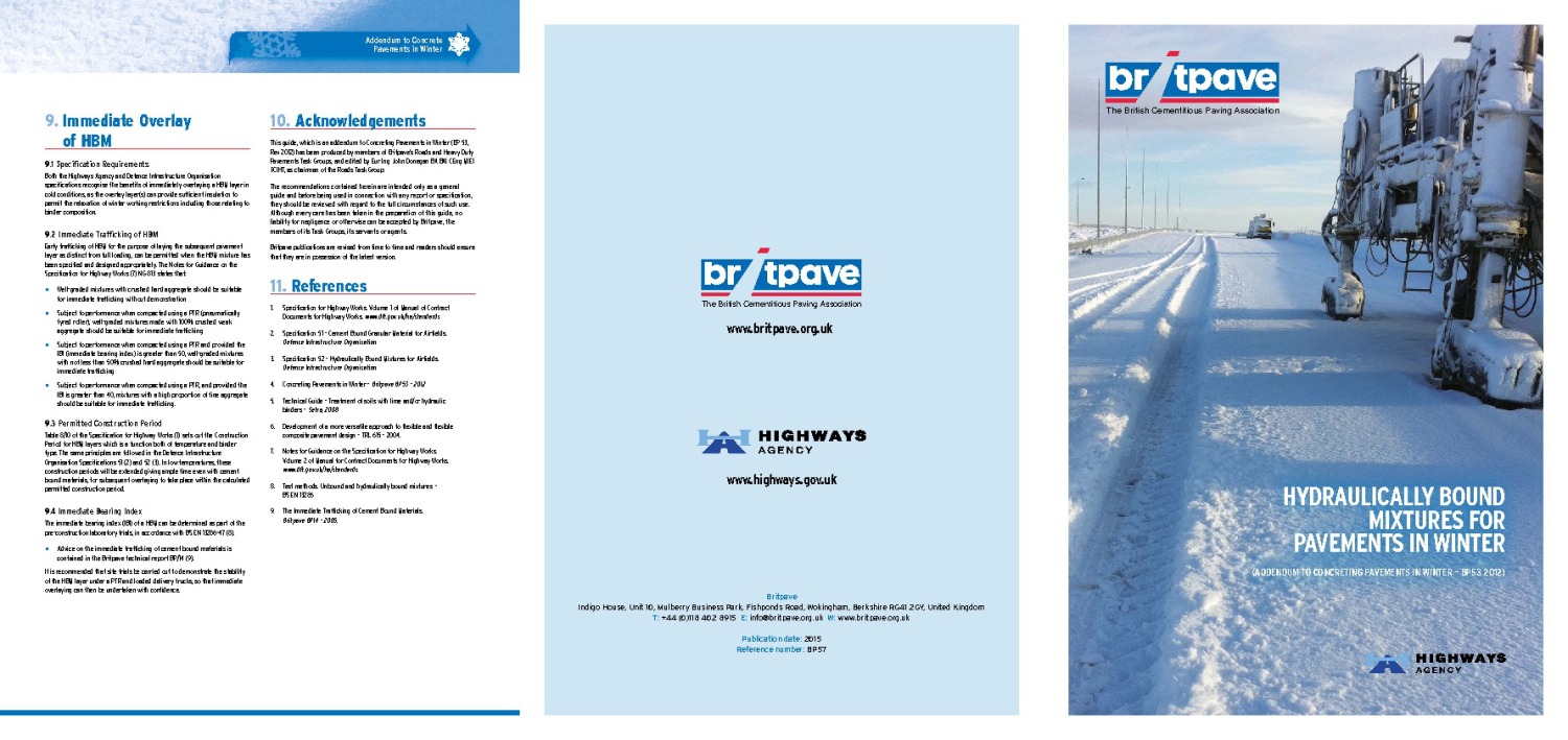 Picture of Hydraulically Bound Mixtures for Pavements in Winter